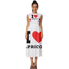 I Love Apricot  Sleeveless Round Neck Midi Dress by ilovewhateva