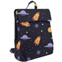 Cosmos Rockets Spaceships Ufos Flap Top Backpack View2