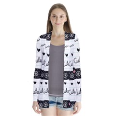 Cute Cameras Doodles Hand Drawn Drape Collar Cardigan by Cowasu