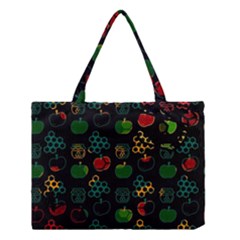 Apples Honey Honeycombs Pattern Medium Tote Bag by Cowasu