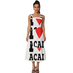 I Love Acai Berry Square Neckline Tiered Midi Dress by ilovewhateva