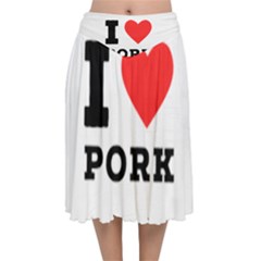 I Love Pork  Velvet Flared Midi Skirt by ilovewhateva