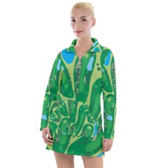 Golf Course Par Golf Course Green Women s Long Sleeve Casual Dress by Cowasu