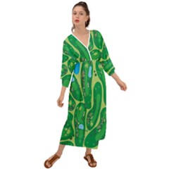 Golf Course Par Golf Course Green Grecian Style  Maxi Dress by Cowasu