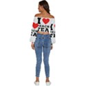 I love peach tea Long Sleeve Crinkled Weave Crop Top View4