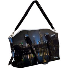 New York Night Central Park Skyscrapers Skyline Canvas Crossbody Bag by Cowasu