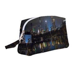 New York Night Central Park Skyscrapers Skyline Wristlet Pouch Bag (medium) by Cowasu