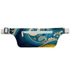 Waves Wave Ocean Sea Abstract Whimsical Abstract Art Active Waist Bag by Cowasu