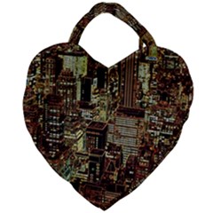 New York City Nyc Skyscrapers Giant Heart Shaped Tote by Cowasu