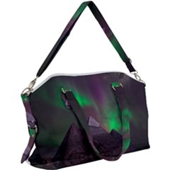 Fantasy Pyramid Mystic Space Aurora Canvas Crossbody Bag by Cowasu