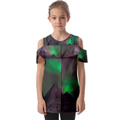 Fantasy Pyramid Mystic Space Aurora Fold Over Open Sleeve Top by Cowasu