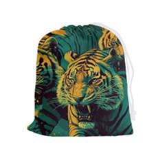 Tiger Drawstring Pouch (xl) by danenraven