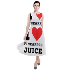 I Love Pineapple Juice Round Neck Boho Dress by ilovewhateva