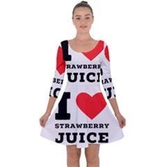 I Love Strawberry Juice Quarter Sleeve Skater Dress by ilovewhateva