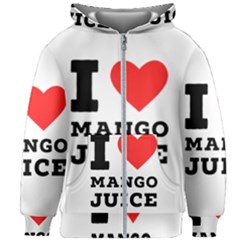 I Love Mango Juice  Kids  Zipper Hoodie Without Drawstring by ilovewhateva