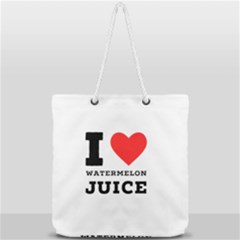 I Love Watermelon Juice Full Print Rope Handle Tote (large) by ilovewhateva