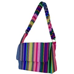 Pastel Colors Striped Pattern Full Print Messenger Bag (l) by Bangk1t