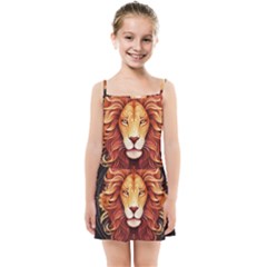 Lion Star Sign Astrology Horoscope Kids  Summer Sun Dress by Bangk1t