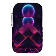 Synthwave City Retrowave Wave Waist Pouch (small) by Bangk1t