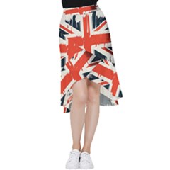 Union Jack England Uk United Kingdom London Frill Hi Low Chiffon Skirt by Bangk1t