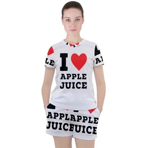 I Love Apple Juice Women s Tee And Shorts Set by ilovewhateva