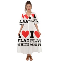 I Love Flat White Kimono Sleeve Boho Dress by ilovewhateva