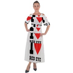 I Love Red Eye Coffee Shoulder Straps Boho Maxi Dress  by ilovewhateva