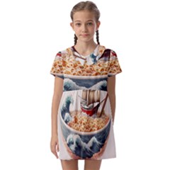 Noodles Pirate Chinese Food Food Kids  Asymmetric Collar Dress by Ndabl3x