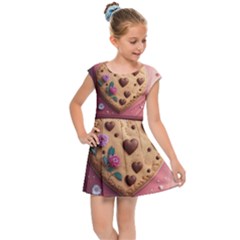 Cookies Valentine Heart Holiday Gift Love Kids  Cap Sleeve Dress by Ndabl3x