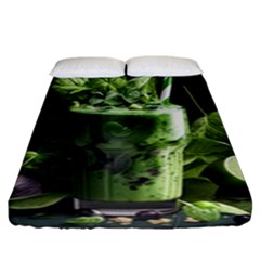 Drink Spinach Smooth Apple Ginger Fitted Sheet (king Size) by Ndabl3x