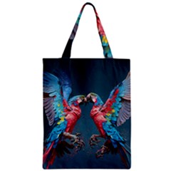 Birds Parrots Love Ornithology Species Fauna Zipper Classic Tote Bag by Ndabl3x