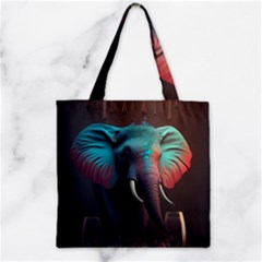 Elephant Tusks Trunk Wildlife Africa Zipper Grocery Tote Bag by Ndabl3x