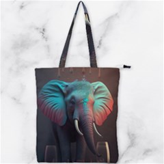 Elephant Tusks Trunk Wildlife Africa Double Zip Up Tote Bag by Ndabl3x