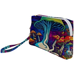 Mushrooms Fungi Psychedelic Wristlet Pouch Bag (small) by Ndabl3x