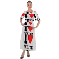 I Love White Coffee Shoulder Straps Boho Maxi Dress  by ilovewhateva