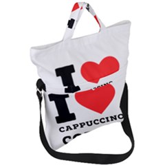 I Love Cappuccino Coffee Fold Over Handle Tote Bag by ilovewhateva