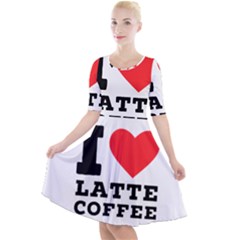 I Love Latte Coffee Quarter Sleeve A-line Dress by ilovewhateva