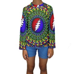 Grateful Dead Pattern Kids  Long Sleeve Swimwear by Wav3s