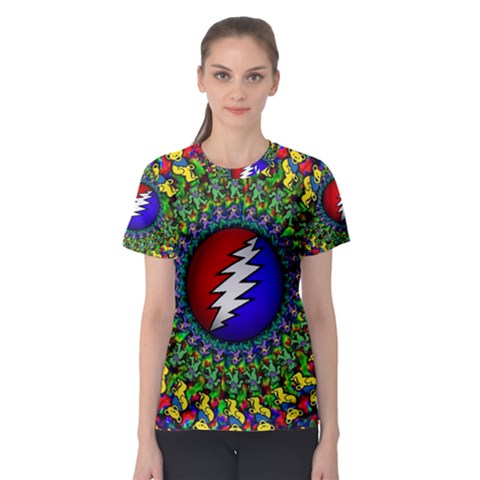 Grateful Dead Pattern Women s Sport Mesh Tee by Wav3s