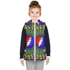 Grateful Dead Pattern Kids  Hooded Puffer Vest by Wav3s