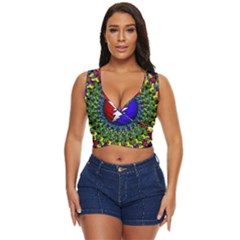 Grateful Dead Pattern Women s Sleeveless Wrap Top by Wav3s