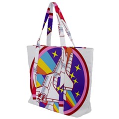 Badge-patch-pink-rainbow-rocket Zip Up Canvas Bag by Wav3s