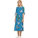 About-space-seamless-pattern Bow Sleeve Chiffon Midi Dress View2