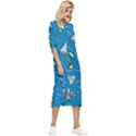 About-space-seamless-pattern Bow Sleeve Chiffon Midi Dress View3