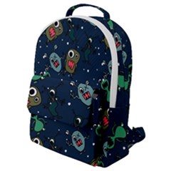 Monster-alien-pattern-seamless-background Flap Pocket Backpack (small) by Wav3s