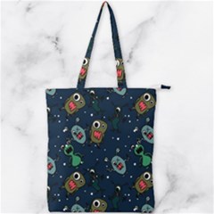 Monster-alien-pattern-seamless-background Double Zip Up Tote Bag by Wav3s