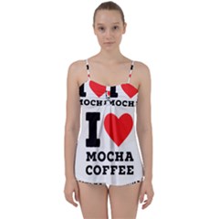 I Love Mocha Coffee Babydoll Tankini Set by ilovewhateva