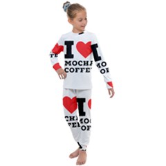 I Love Mocha Coffee Kids  Long Sleeve Set  by ilovewhateva