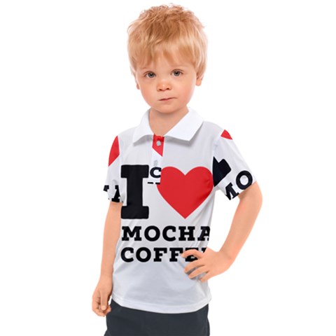 I Love Mocha Coffee Kids  Polo Tee by ilovewhateva