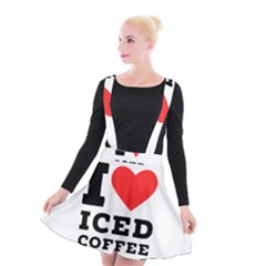 I Love Iced Coffee Suspender Skater Skirt by ilovewhateva